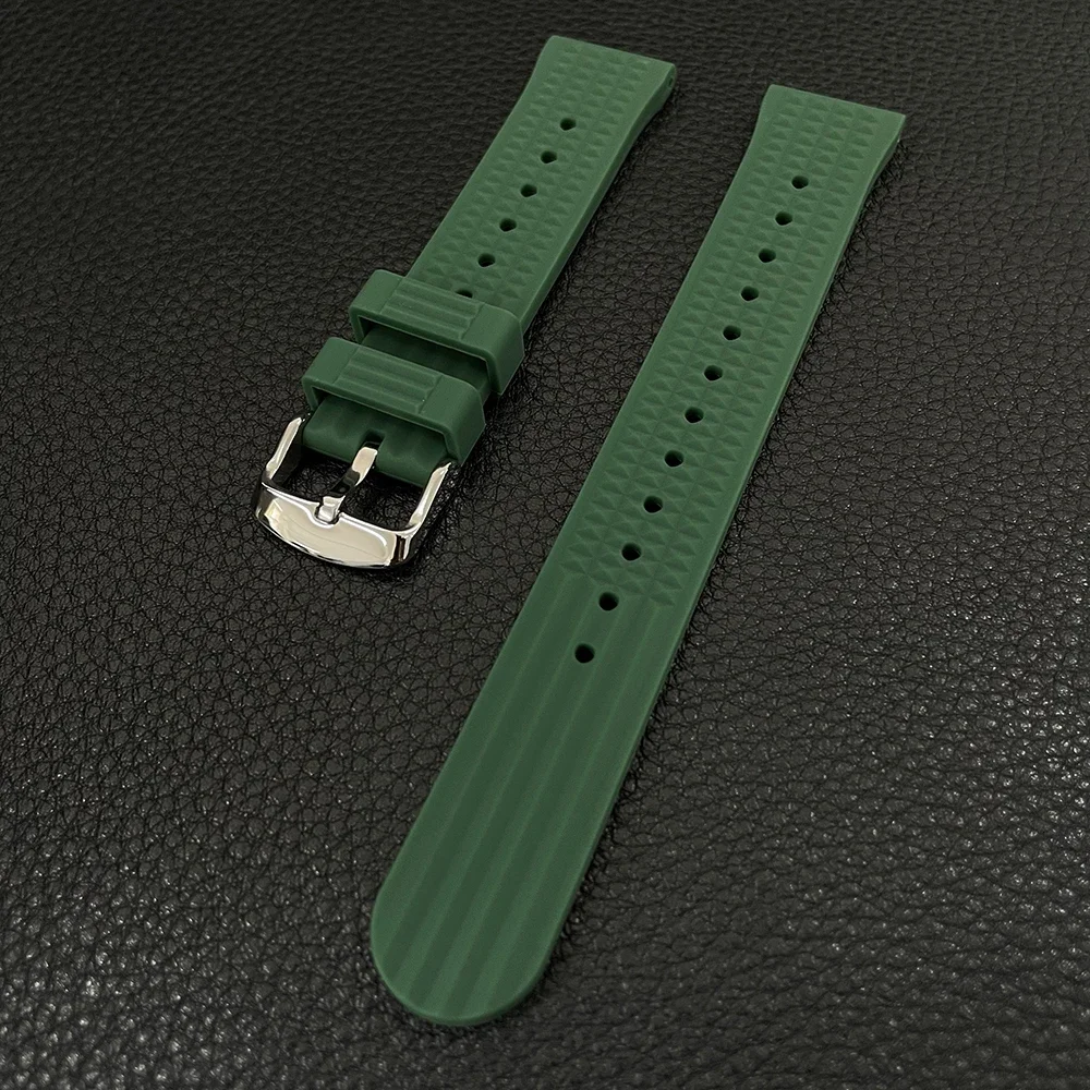 STEELDIVE Silicone Strap Waffle Strap Black/Green/Blue 20MM/22MM Width Classic Strap