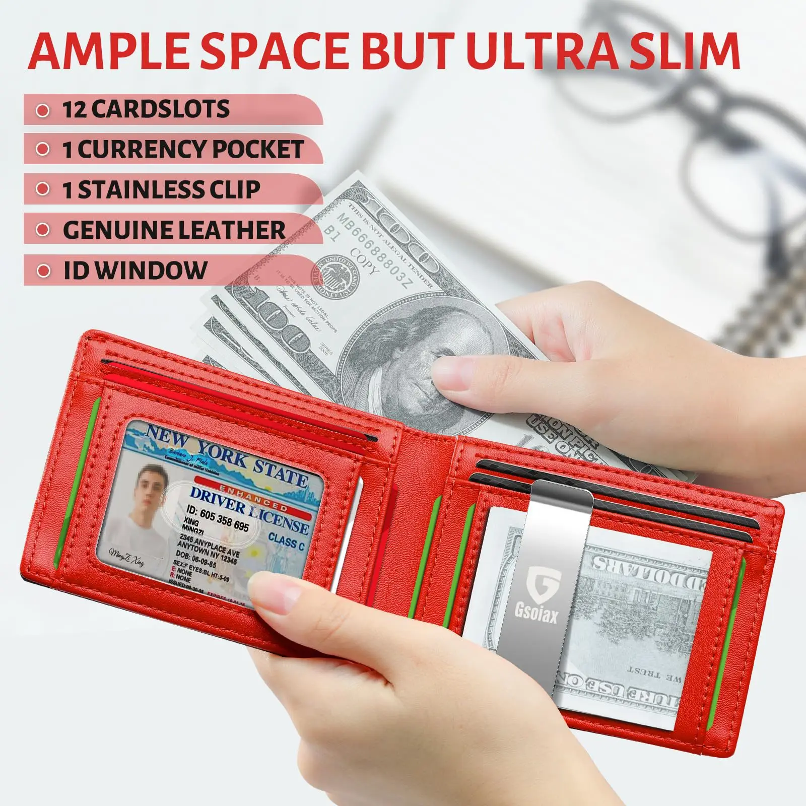 Men's Wallet Card Holder Large Capacity Card Holder Short Money Clip Money Clip rfid Carbon Fiber Wallet Lightweight Design