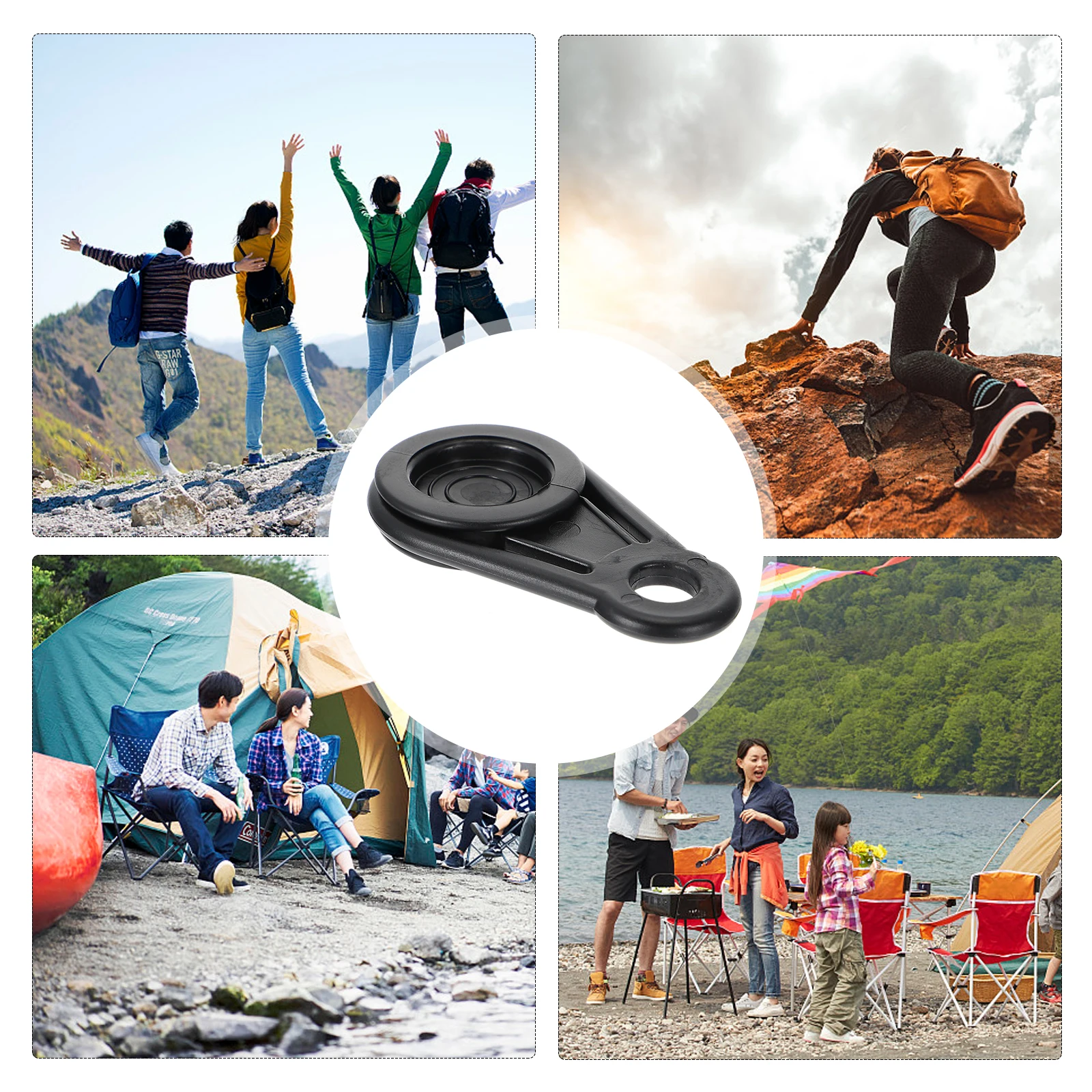

10pcs Tent Clamp Windproof Tarp Clips Heavy Duty Outdoor Awning Fixing Hook No Damage Easy Install Strong Hold Sturdy Plastic