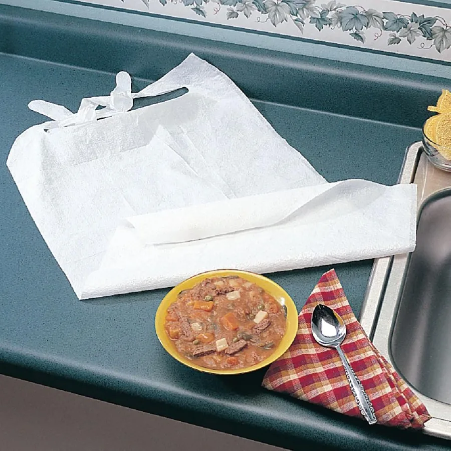 مآزر التقاط الطعام للاستعمال مرة واحدة، عبوة مكونة من 50 قطعة لكبار السن والمعاقين، ملابس بلاستيكية خفيفة الوزن ومريحة