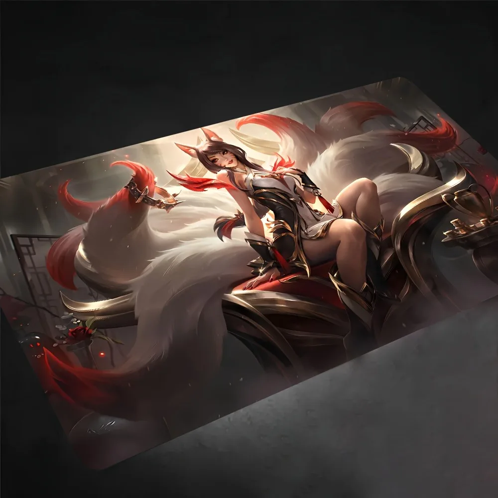 CIFBUY Mouse Pad Large Gaming Nine Tailed White Fox Rubber Non Slip Desk Mat For TCG CCG RPG Card Game Office Decor