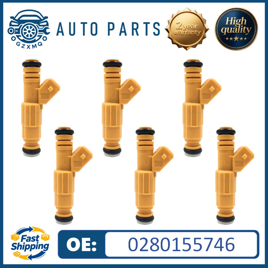 6 шт. топливных форсунок 0280155746 для Volvo 960 S90 V90 2.9L 1997-1998, Jeep 4.0L 1987-1998, Dodge Chevy6 # 1275194