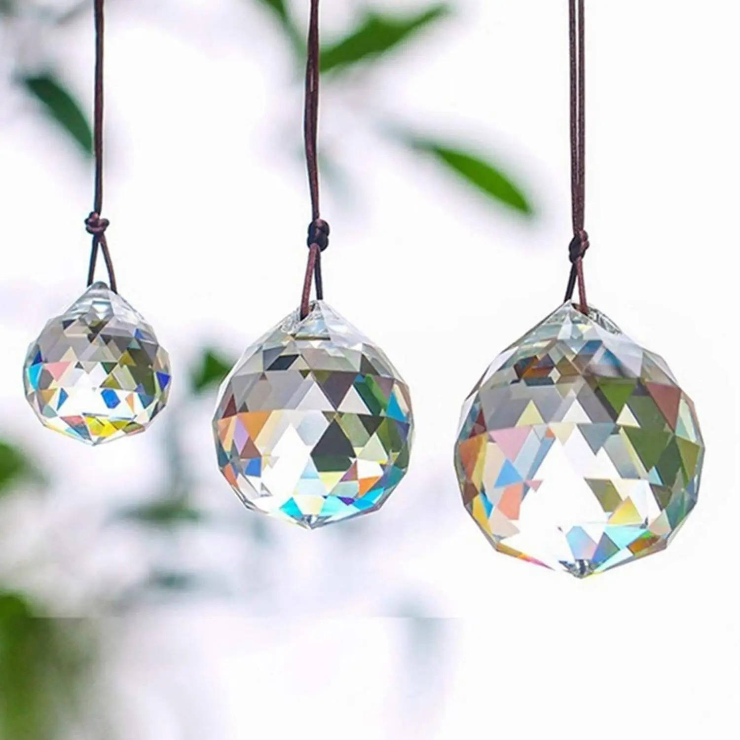 20/30/40mm Clear Glass Crystals For Chandeliers Faceted Hanging Ball Crystal Drops For Chandelier Parts For Home Decoration