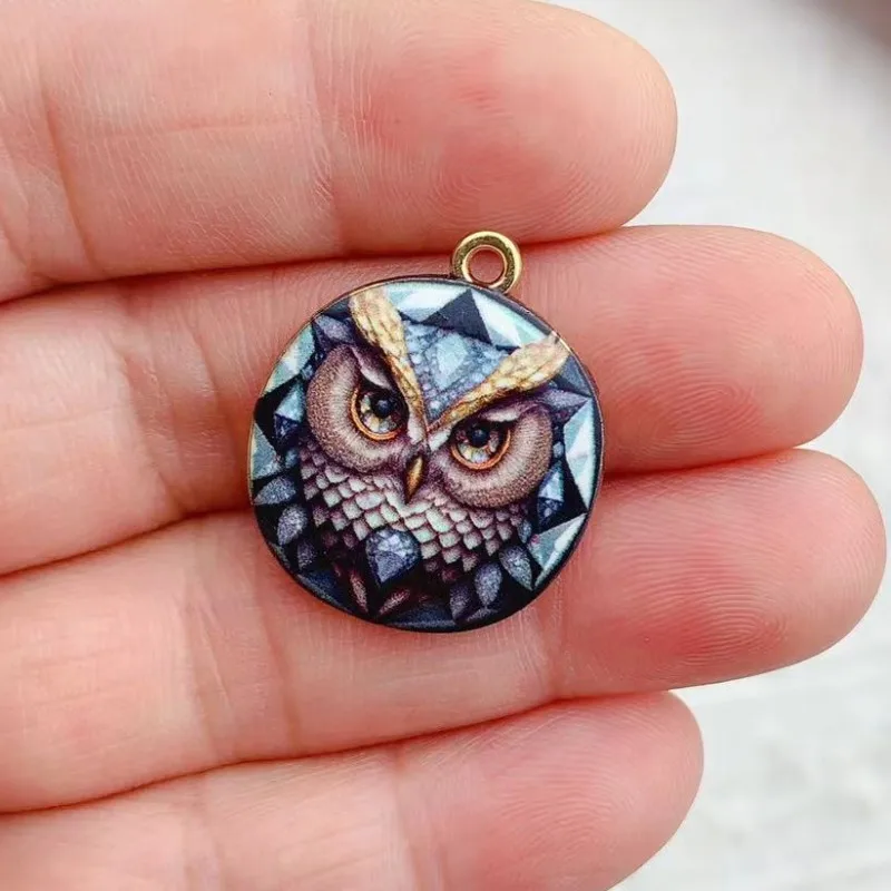 10pcs Owl Cat Enamel Beads Charms Pendants for Jewelry Making Floating Metal Women DIY Necklace Bracelet Earrings Accessories