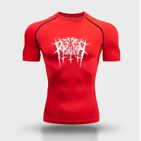 Lightweight and Tight Fitness Clothing Short-sleeved Men's Quick Dry Running T-shirt Breathable Compression Top in Summer