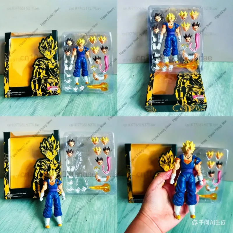 

Коллекционная фигурка Dragon Ball Z SHF Супер Сайян Вегетто (Сон Гоку и Вегета) с подставкой-карточкой, подвижными суставами