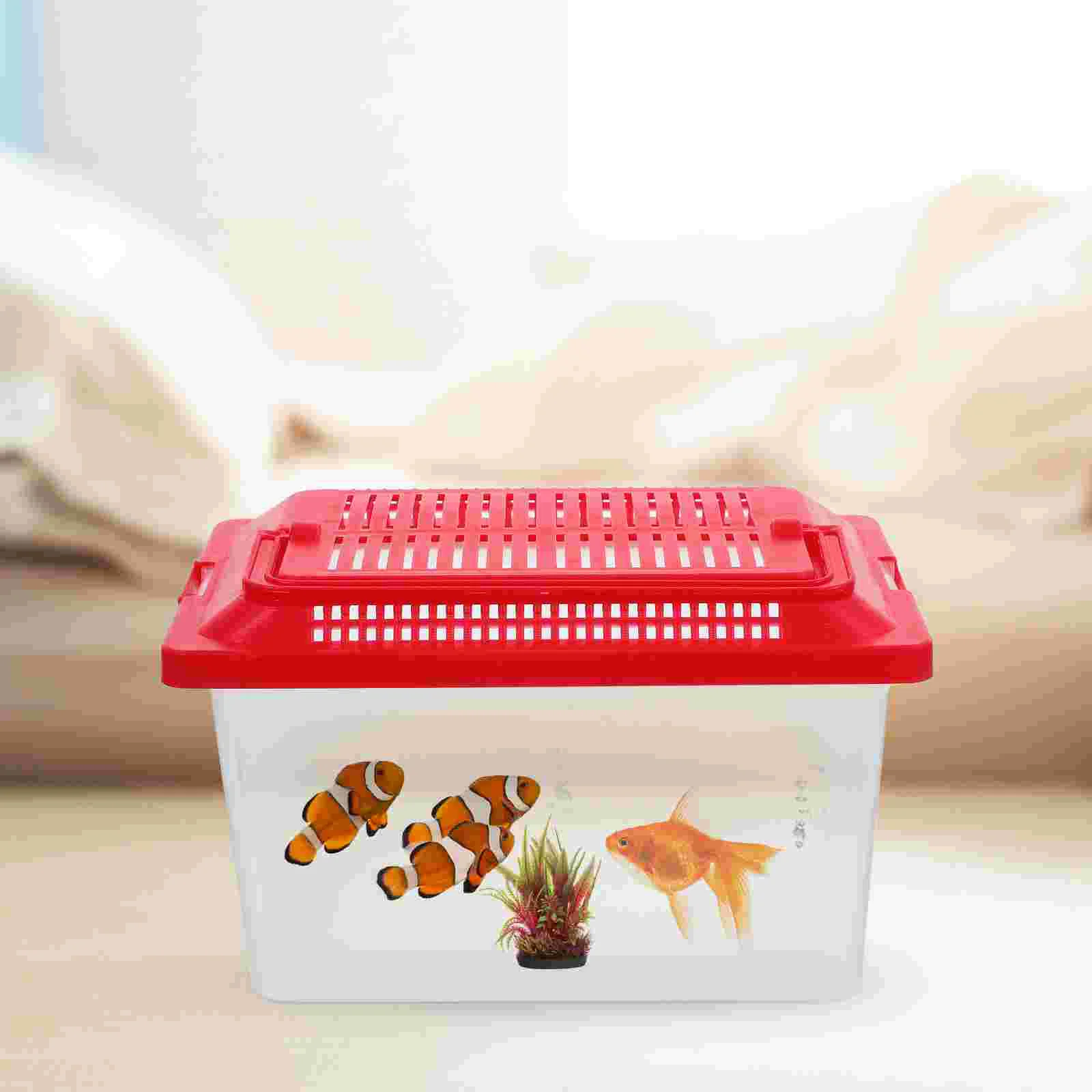 Plastic Turtle Fish Tank Transporting Animals Tortoise Living Container Reptile Aquarium