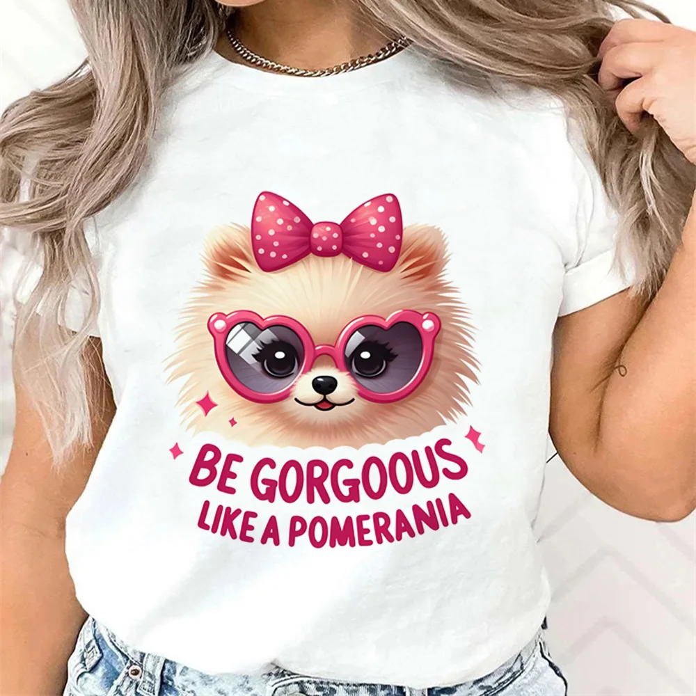 

Pomeranian top women streetwear funny comic top female designer Japanese anime clothing