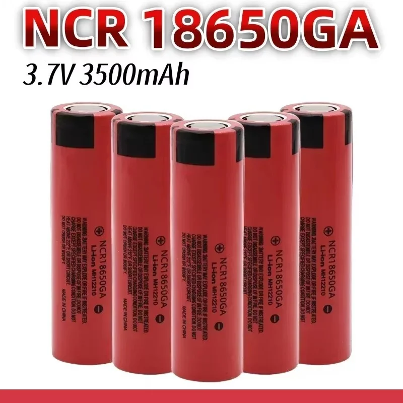 100% new Original NCR 18650GA High Discharge 3.7V 3500mAh 18650 Rechargeable Battery Flashlight Flat-top Lithium Battery