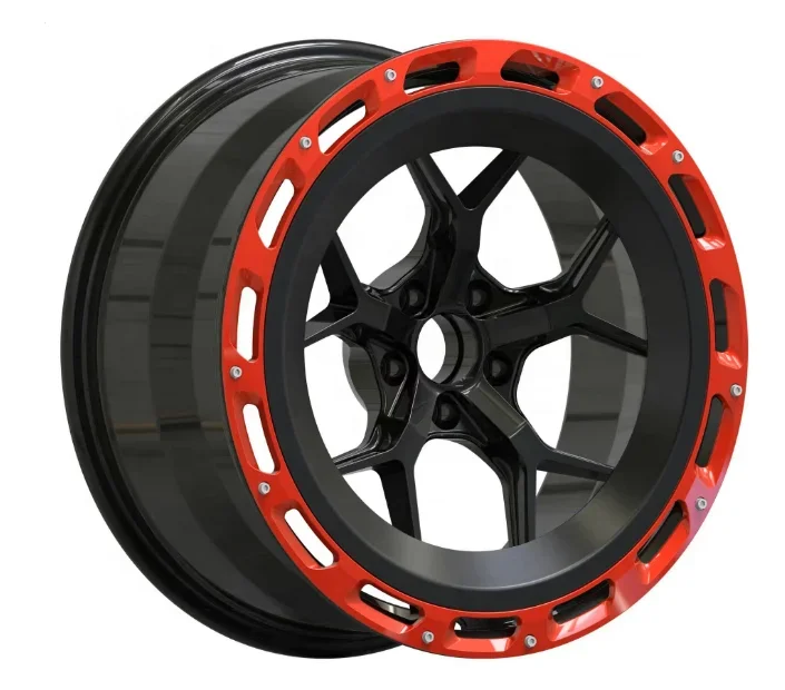 

Forged wheels with aero ring 8Jx19 red ring and glossy black car rims for Gt3 Gt4