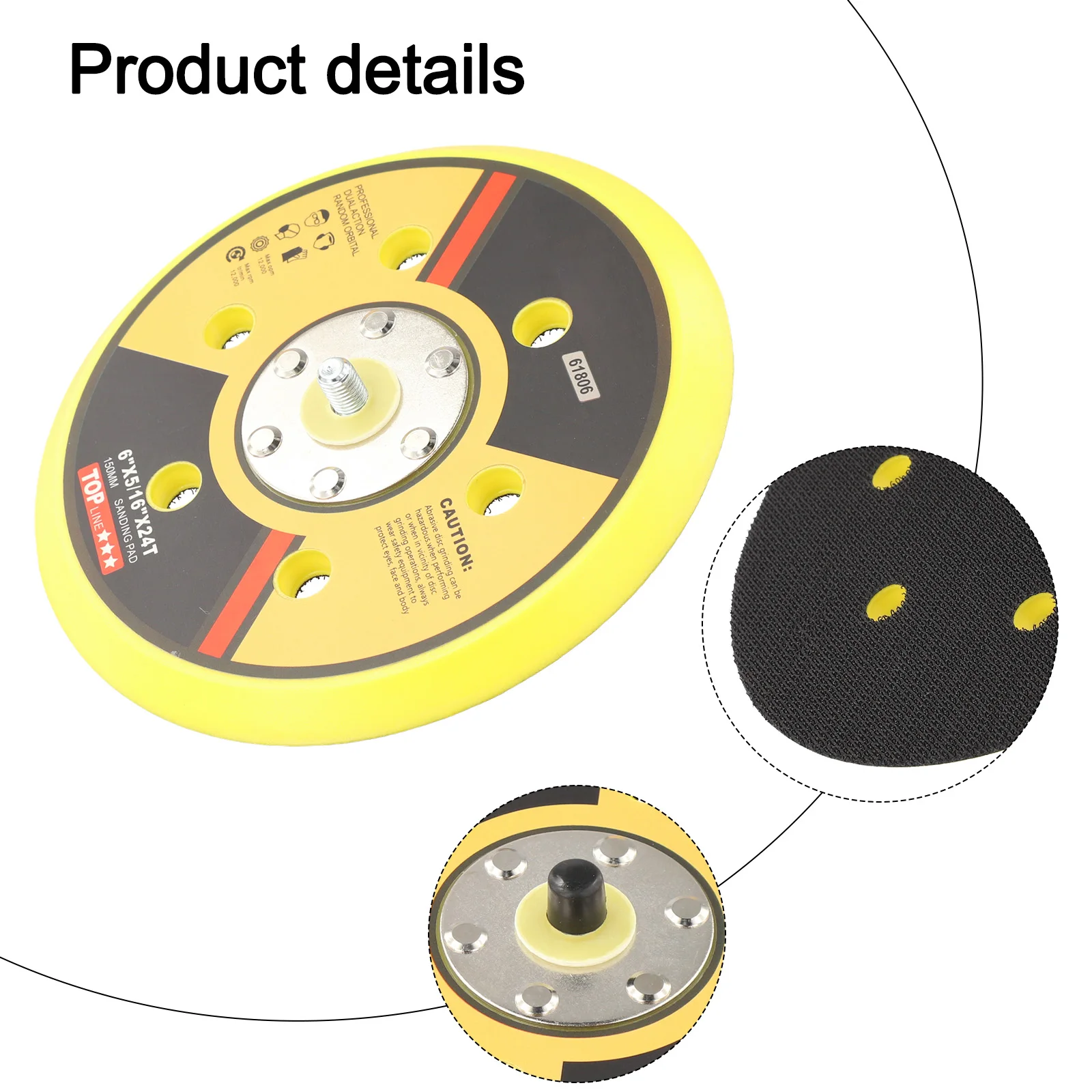 6 Inch 150mm Polishing Wheel Sanding Pad Sander Backing Pad Hook And Loop Backing Pad Plate Grinder Power Tools Accessories