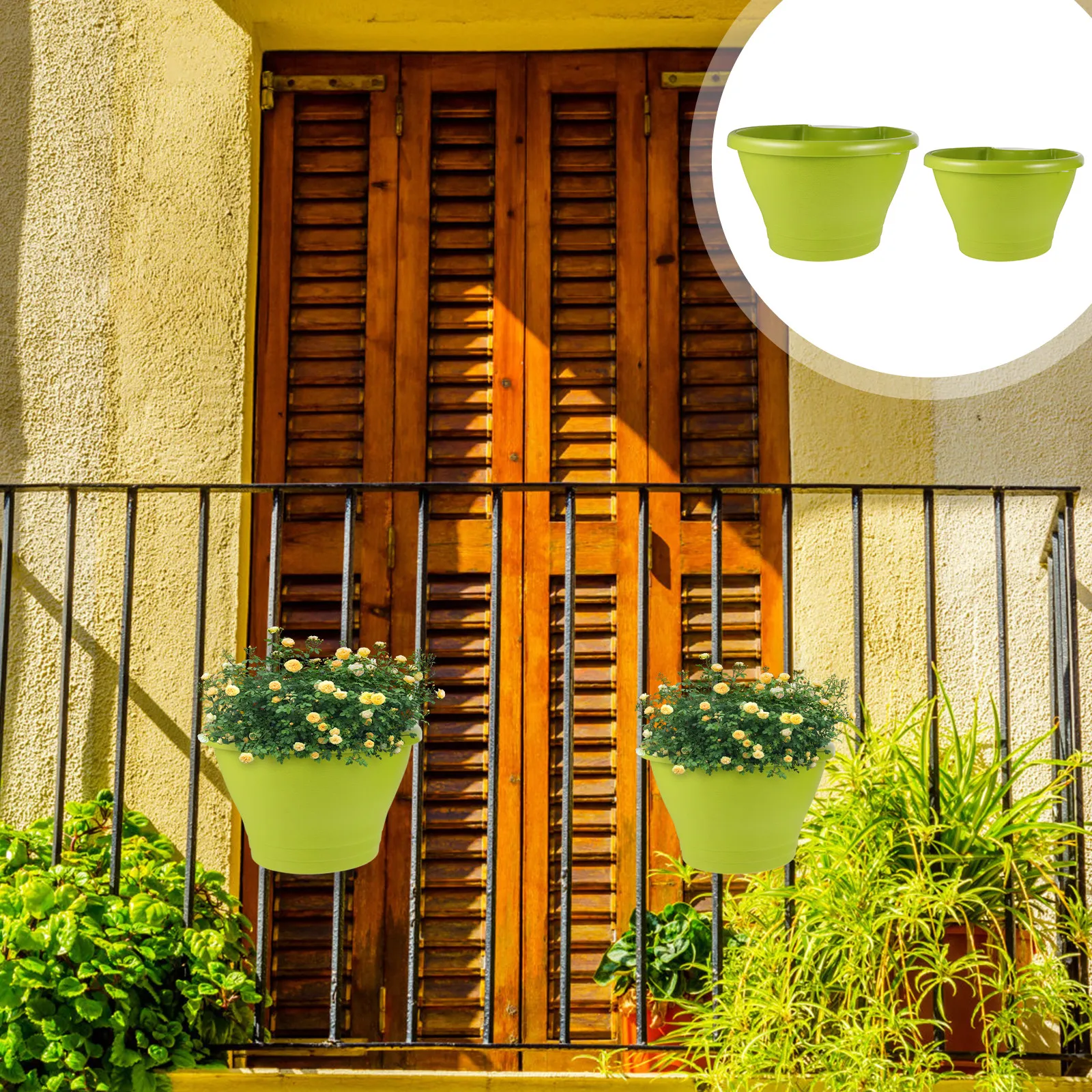 2Pcs Pipe Shaped Hanging Flowerpots High Quality Safe Plastic Hanging Plant Containers Vertical Space Saving Wall Decor Garden