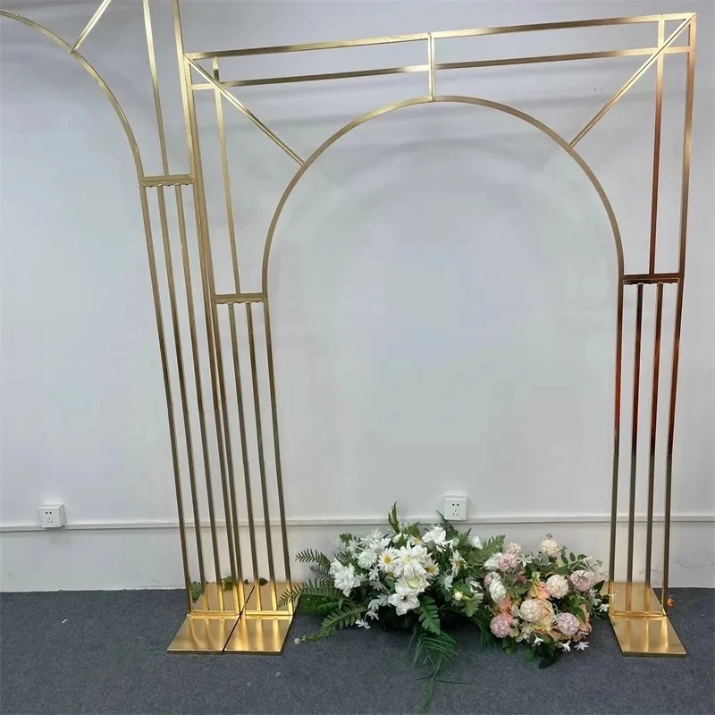 Imagem -03 - Banhado a Ouro Diagonal Arco do Casamento Multi Bar Tela de Fundo Flor Rack Festa Festival Outdoor Prop Decoração Frame Novo