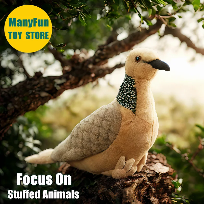 Turtle Dove Plush Toy Realistic Pigeon Plushie Wild Dove Lifelike Spotted Dove Stuffed Animal Bird Simulation Doll Collectors