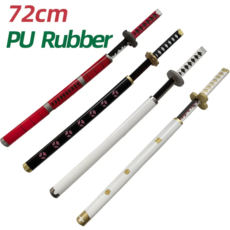 72cm Zoro Katana Samurai Sword Japan Anime Cosplay Katanas Yubashiri Kitetsu Shusui Wado lchimonji PU Toy Swords