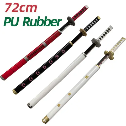 72cm One Piece Zoro Katana Samurai Sword Japan Anime Cosplay Katanas Yubashiri Kitetsu Shusui Wado lchimonji PU Toy Swords