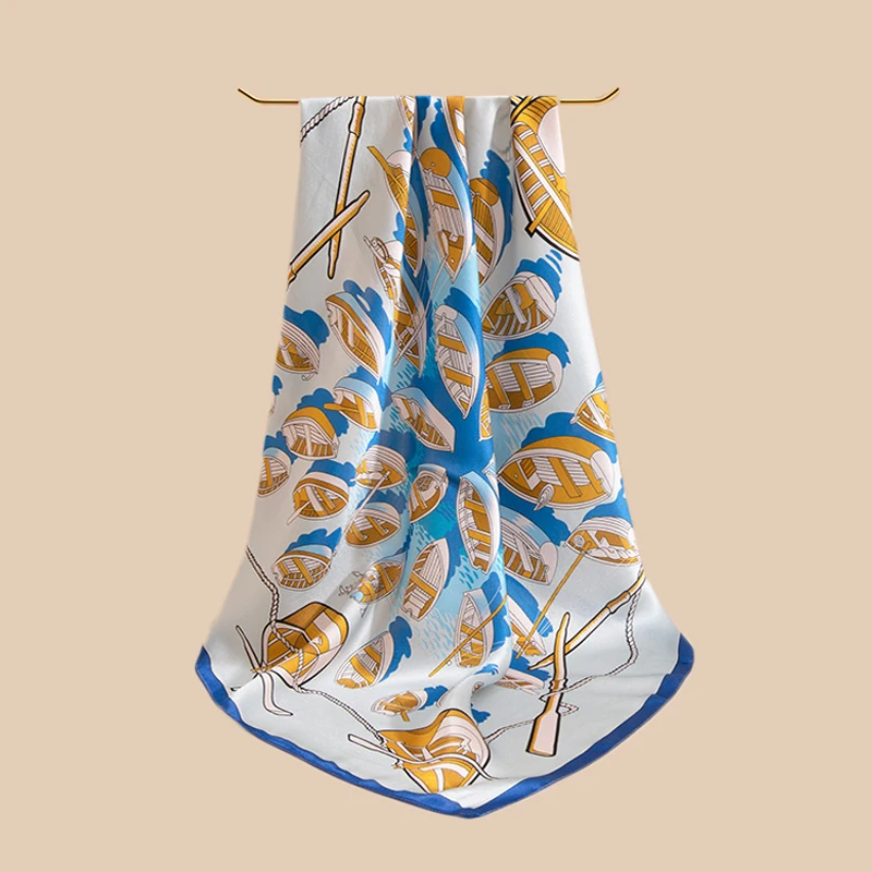 

100% Silk Square Scarf Women Print Bandana Hnagzhou Natural Silk Headscarf 12MM Small Suqare Silk NeckScarf 68x68cm