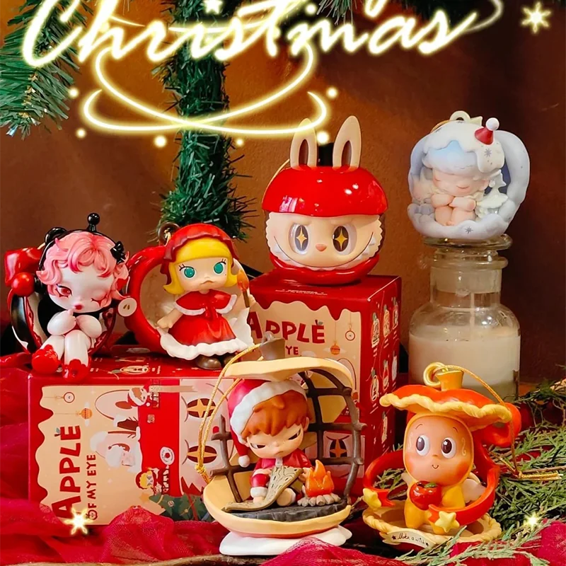 

Коллекционные фигурки Popmart Apple Of My Eye Series: Hirono, Molly, Labubu, Dimoo, Skullpanda — игрушки для фанатов, подарки на Рождество