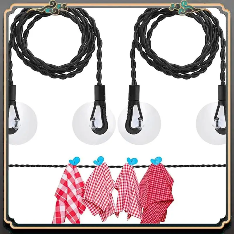 ASMA-Stretch Clothesline Travel Clothesline Portable Retractable Camping Clothesline With Hook And Suction Cup