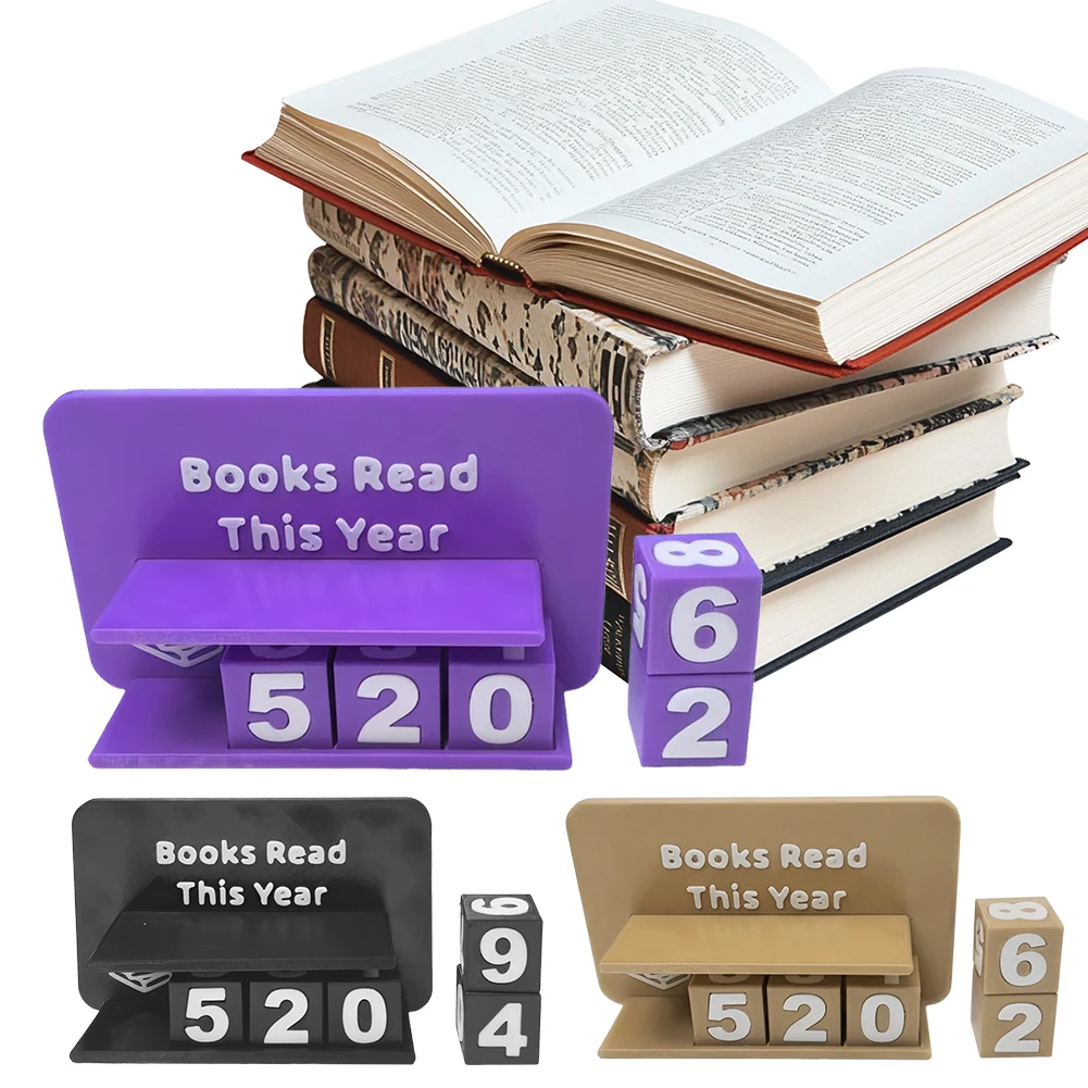 Books Read This Year Book Read Tracker 3D Printed Library Decor Ornament Book Counter Sign for Teachers Writers Library Lovers