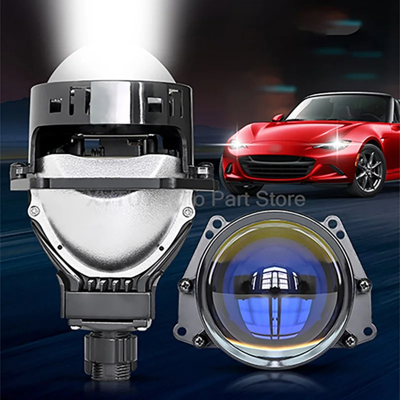 

Car LED Headlight TIR 2.5/3 Inch Lossless Bifocal Lens H4 H7 Dual Lamp Cup High Power Laser Lens Super Bright Long Lifespan 12V