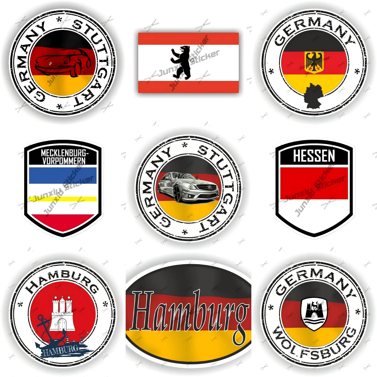 

Hamburg Wolfsburg Stuttgart Hamburg Map Seal Sticker Round Flag Berlin For Bumper Laptop Book Fridge Guitar Motorcycle Helmet