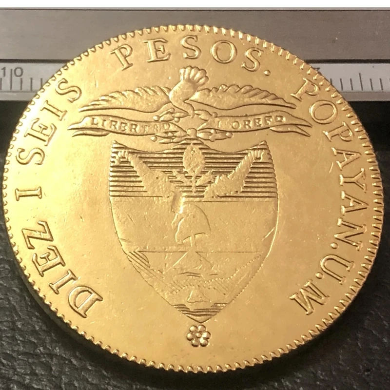 1846 Colombia 16 Pesos (Republic of Nueva Granada) Gold Copy Coin