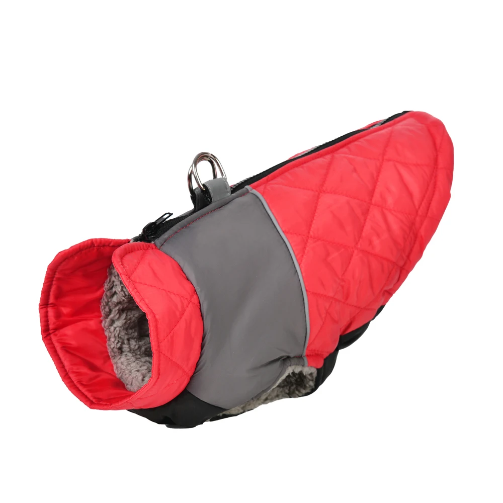 2 قطعة ملابس الحيوانات الأليفة الخارجية للخريف والشتاء ملابس الكلاب المقاومة للماء سترة ملابس مبطنة بالقطن للحيوانات الأليفة #4