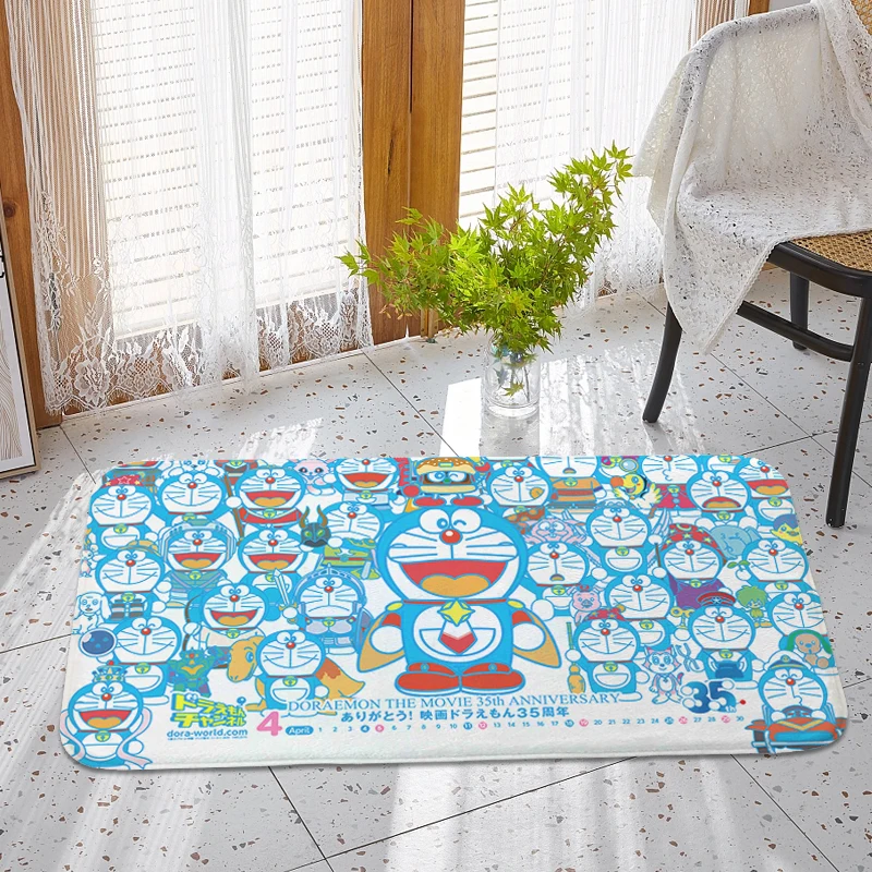 Bath Rug S-Doraemons Kitchen Carpet for Bedroom Non Slip Carpet House Entrance Mat Carpet for Children's Room Anime Carpet