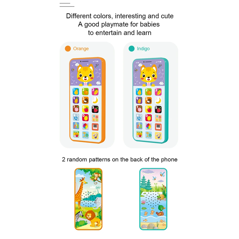 Juguetes para teléfono móvil para niños, juguetes multifunción para educación de bebés, juguetes para teléfono de simulación, máquina de aprendizaje educativa con carga tipo C