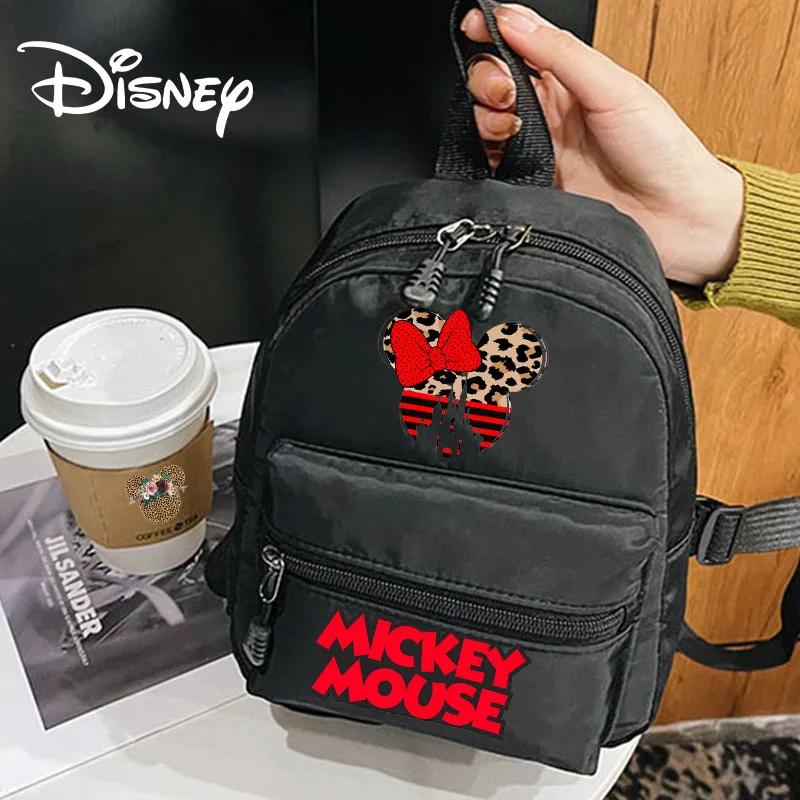 

Disney Mickey Minne Mouse Patten Women's Backpack Mini Shoulder Bag for Teen Girls Casual Lovely Backpacks Cartoon Storage Bags