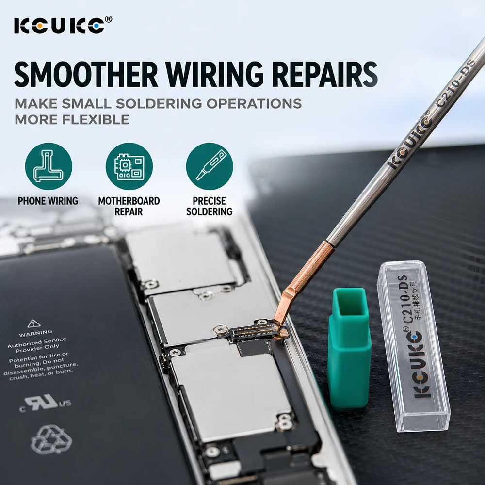 KCUKC C210 DS Lötspitze Gebogener Kupferkopf Flexkabel Schweißspitze Passend für C210 Lötstation Handy-Motherboard Reparaturwerkzeuge – Detail 4