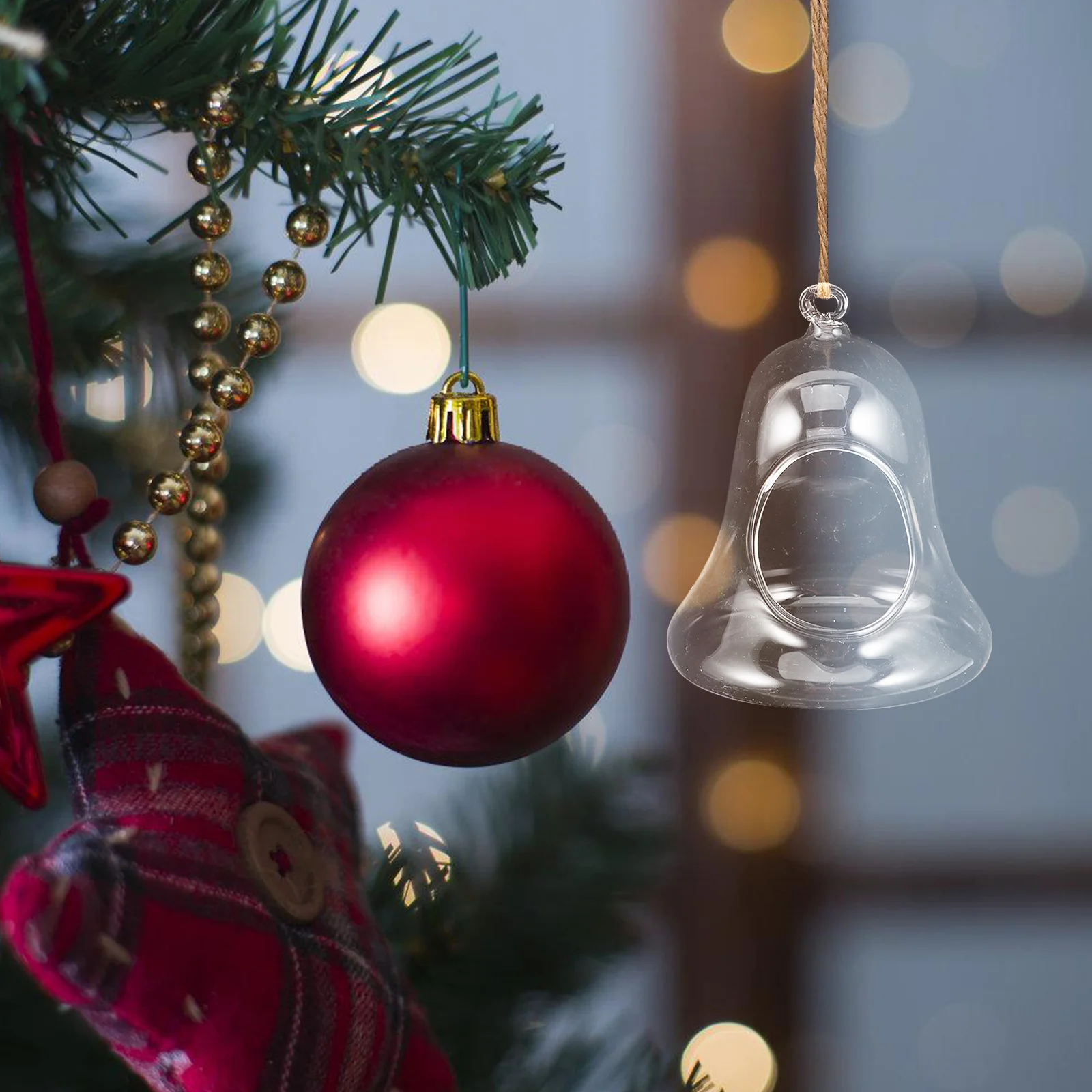 

2 Pcs Decor Clear Ornaments for Crafts Fillable Christmas Tree Bell Glass Party Favors