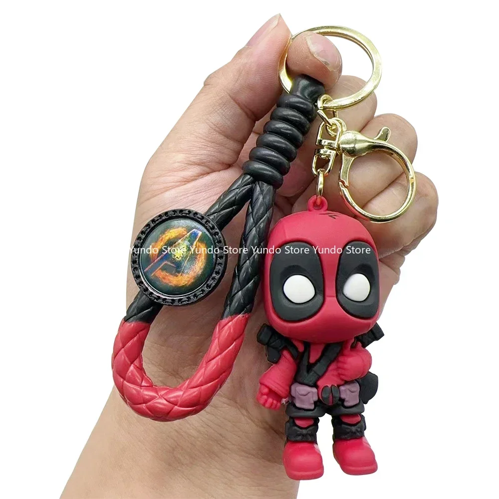 New Marvel Kawaii Doll Pendant Deadpool Q Version Fashion Backpack Keychain Anime Character Bag Key Ring Pendant Birthday Gift