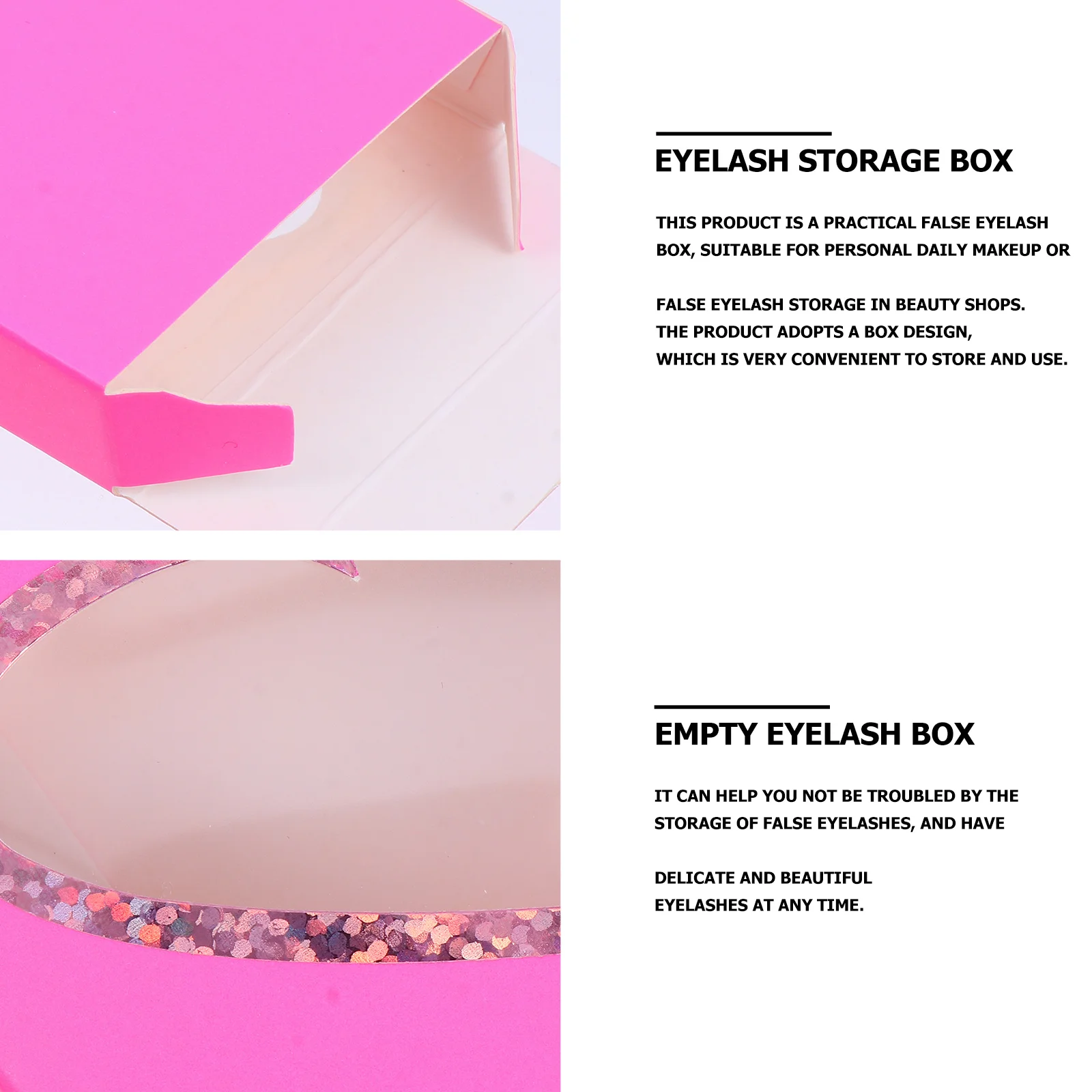 

10pcs Heart Shaped Box Empty Lash Case Transparent Window False Eyelash Storage Organizer Lightweight Portable Paper Eyelash