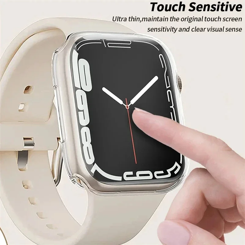 Screen Protector For Apple Watch Case 45mm 41mm 44mm 40mm 42 38mm Full Tpu Bumper Cover Accessories iWatch Series 9 8 7 Se 6 5 4