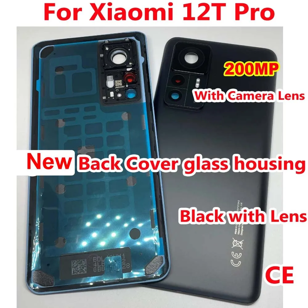 Best Back Cover Battery Housing Lid For Xiaomi 12T 12TPro 108MP 200MP Rear Glass Door Case with Camera Frame Lens Mobile Shell