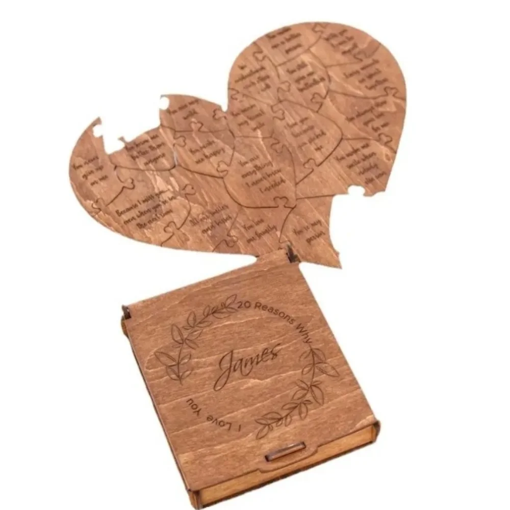 

Новая деревянная головоломка «Почем я люблю тебя» в форме сердца на годовщину, романтическая головоломка на День святого Валентина в деревянной коробке для него и нее