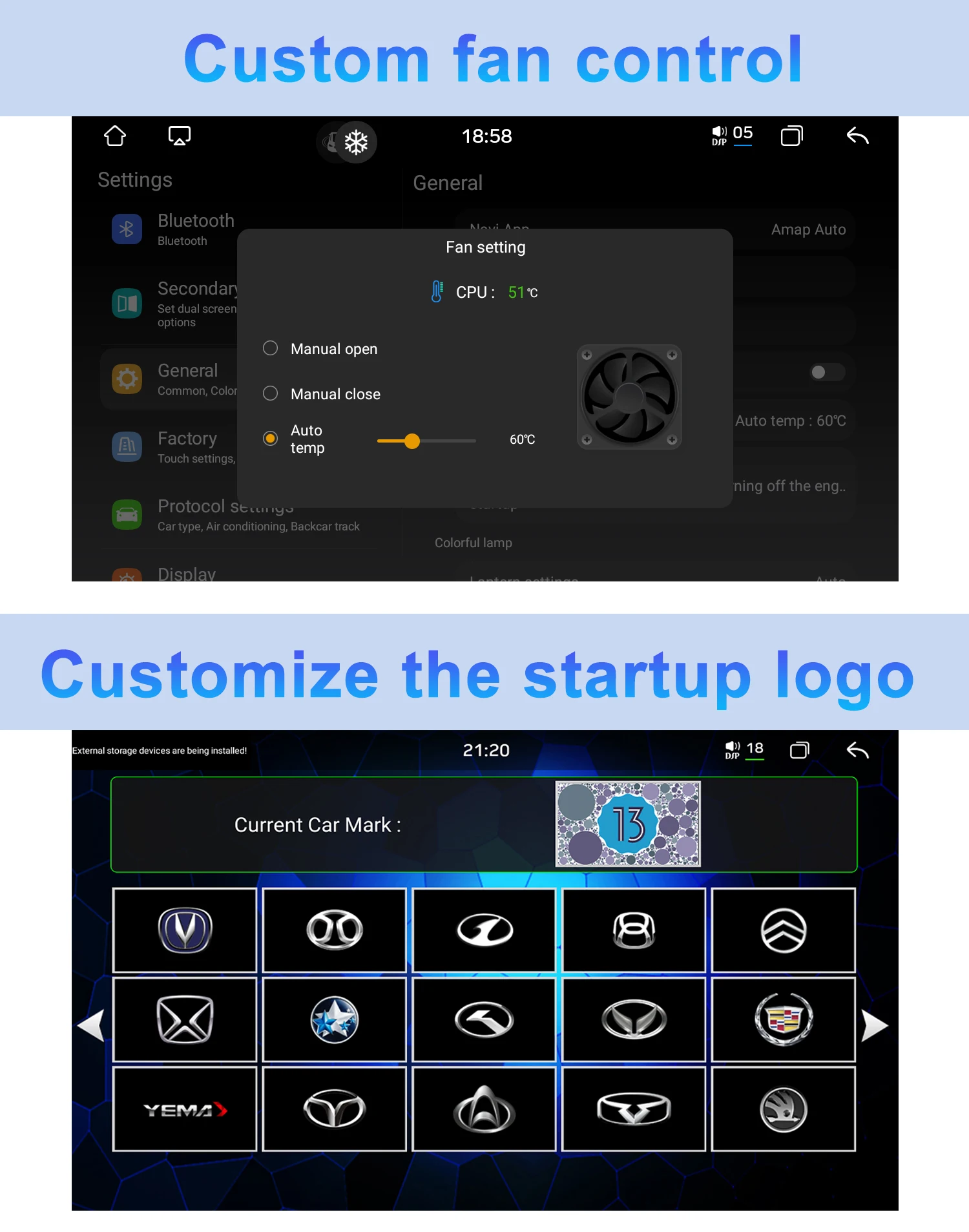 FYT UIS7870 8cores 12+256G Android13 Car Stere Radio CarPlay& Android Auto GPS DSP Multimídia CarPlay Player 5G WIFI Bluetooth