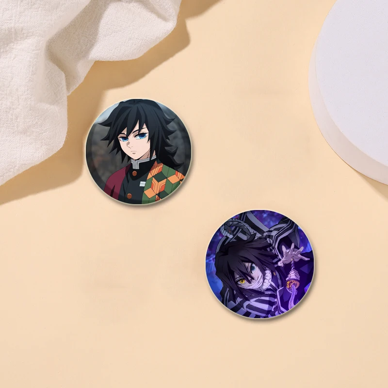 58/44/32MM Anime Pins Cartoon Character Kamado Tanjirou Nezuko Agatsuma Zenitsu Kochou Shinobu Cosplay Handmade Brooch Badges