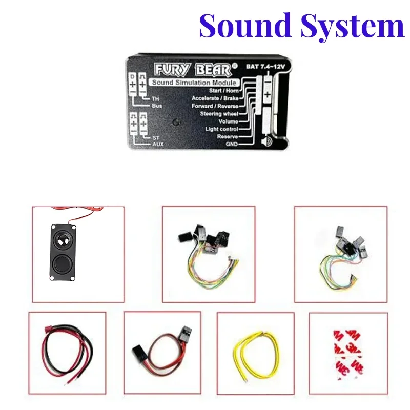 Fury Bear Sound & Light Simulation System 1/14 For Tamiya Lesu For Scania Man Actros Volvo Car Parts Rc Truck Trailer Tipper