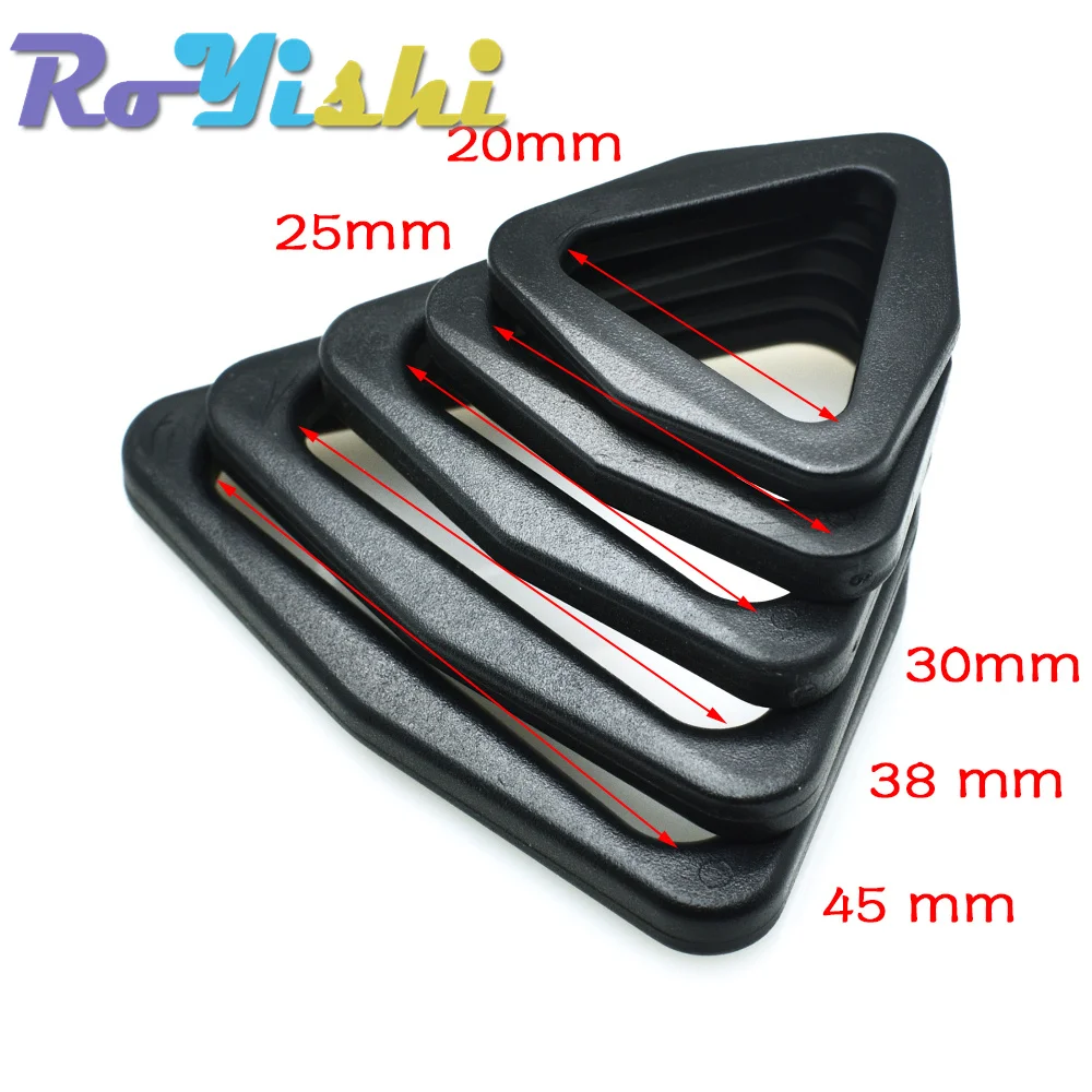 20mm 25mm 30mm 38mm 45mm Webbing Plastic Triangle buckle Slider Adjust Buckle for Backpack Straps Triangle belt buckle