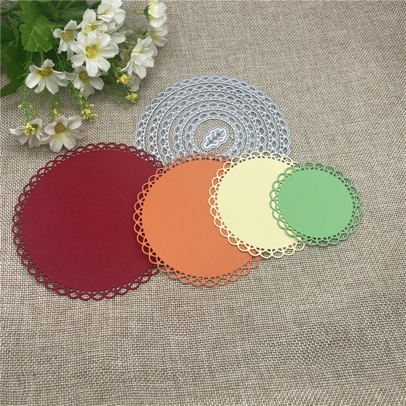 6pcs/set Circle Frames Cards Dies Metal Cutting Dies Stencils For DIY Scrapbooking Decorative Embossing Handcraft Template