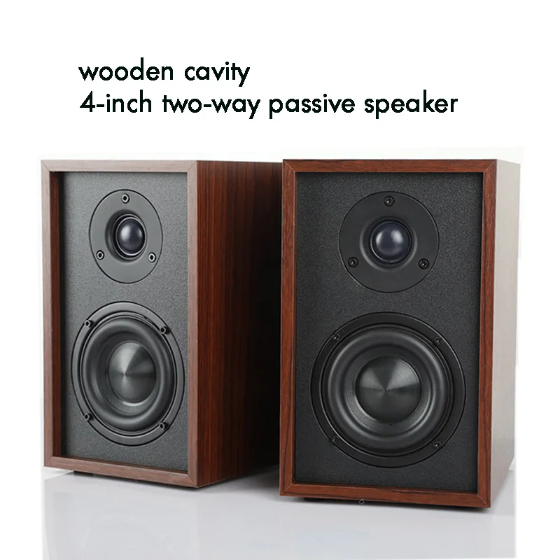 4-Zoll-Breitbandlautsprecher 4/8 Ohm Passiver Holzlautsprecher für Zuhause HIFI Tragbare Audio-Lautsprechereinheit Monitor-Soundbox