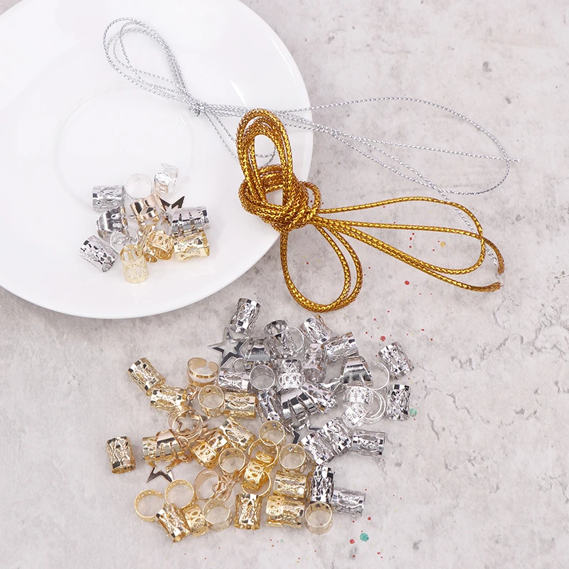 حلقة شعر مجوفة للضفائر ، تصفيف الشعر بنفسك ، إكسسوارات الشعر ، مجوهرات أقفال الشعر ، أصفاد معدنية مجففة ، 36: