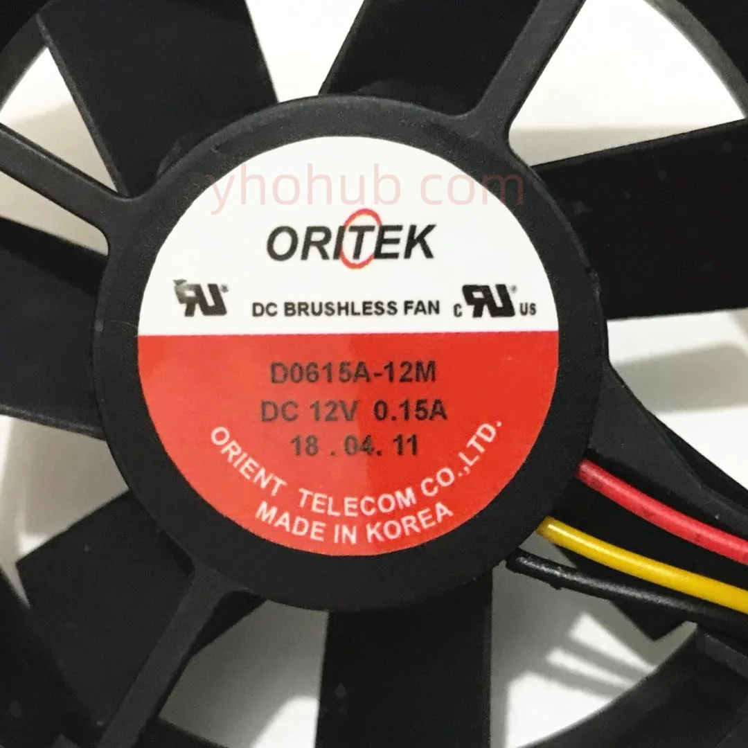 ORITEK D0615A-12M DC 12V 0.15A 60x60x15mm 3-проводной Вентилятор охлаждения сервера