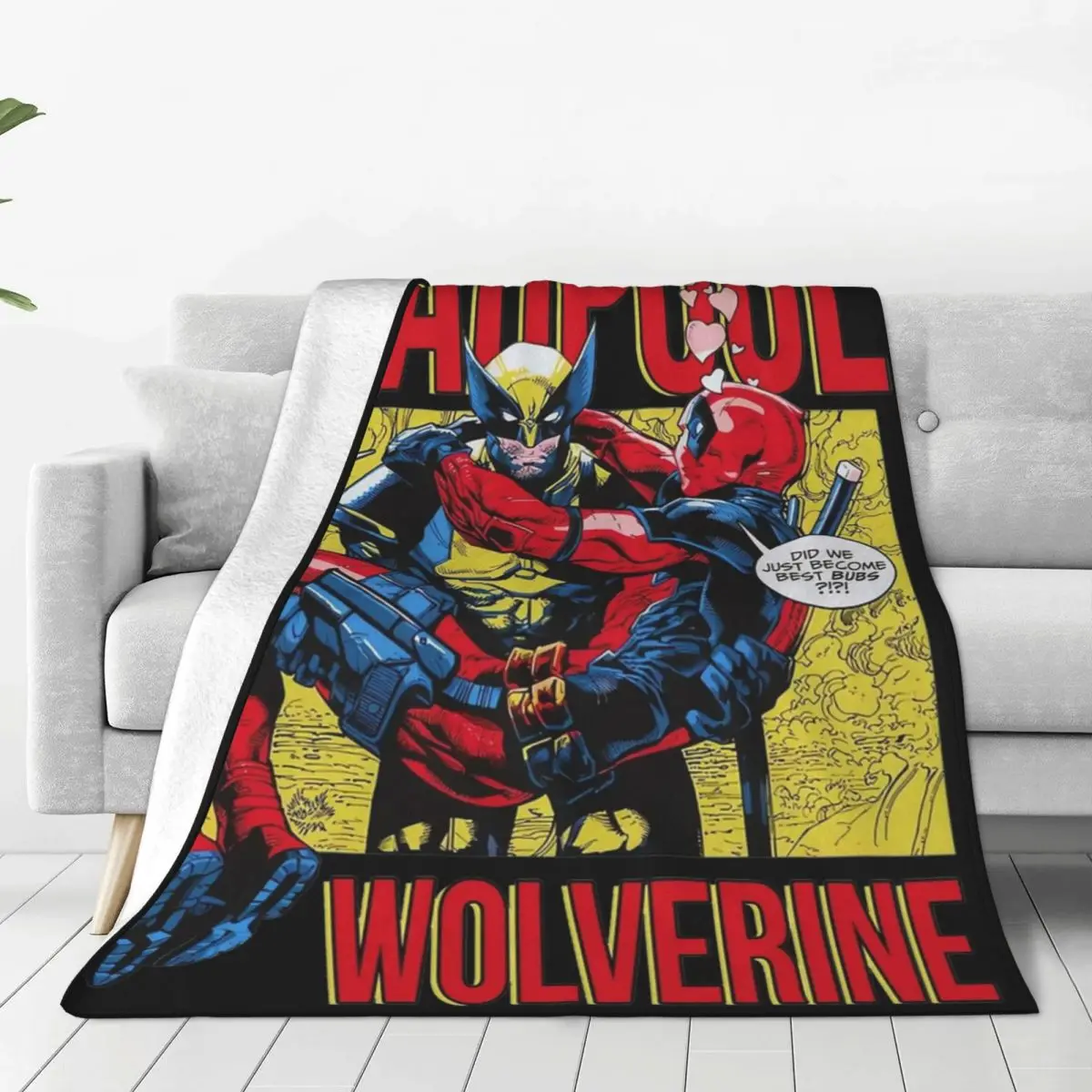 Deadpool & Wolverine Movie D&W Throw Blanket Flannel Bedding Throw Blanket Comfortable Super Soft for Couch Bedspreads