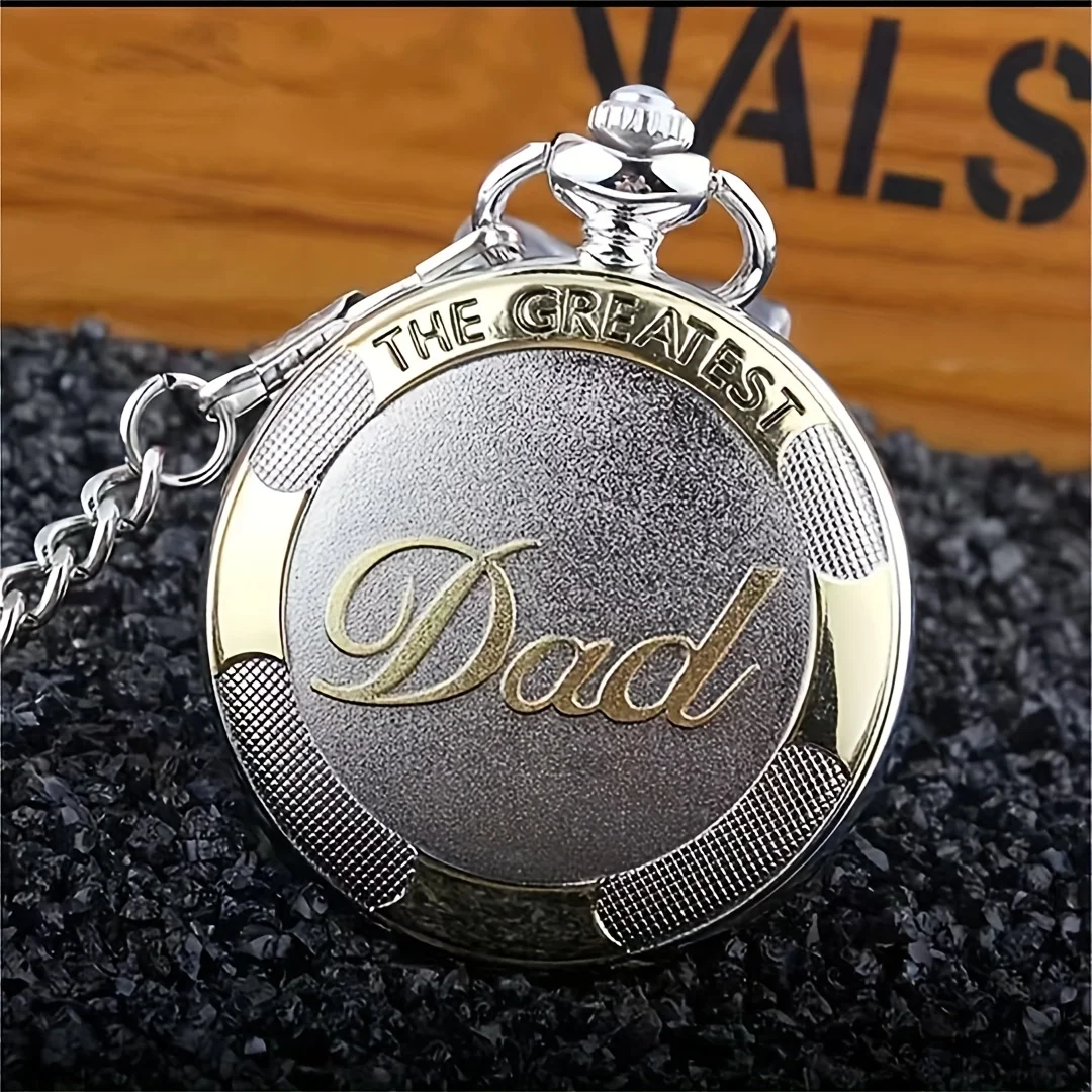 أفضل هدية للأب: ساعة جيب كبيرة عصرية وراقية بغطاء قلاب وسلسلة كوارتز رقمية رومانية من قماش الدنيم