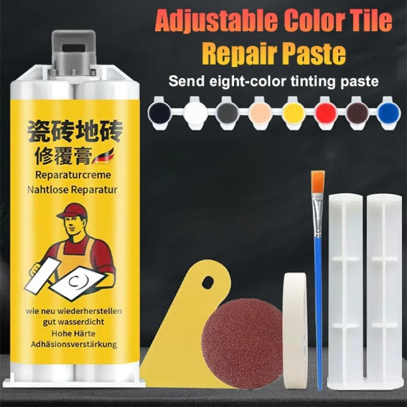 

Tile Stone Crack Repair Kit Adjustable Color Tile Repair Paste Floor Tile Pothole Repair Paste 85g with Tools Crack Repair