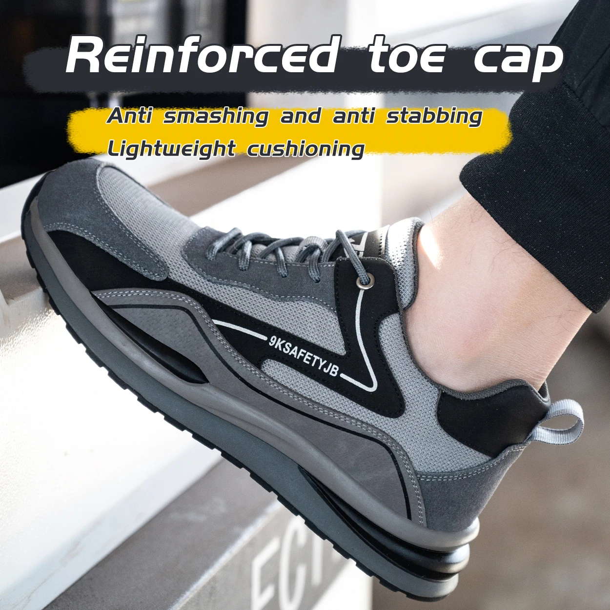 Safety Shoes Men Women Steel Toe Cap Sport Airflow Work Boots Puncture-Proof Sneakers Indestructible Construction Outdoor Adult